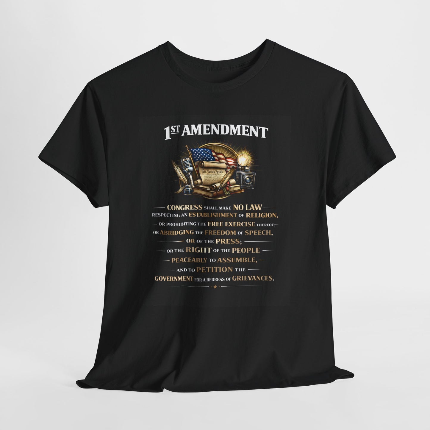 1st Amendment T-Shirt — “Congress Shall Make No Law…” (Vintage Constitutional Tee)