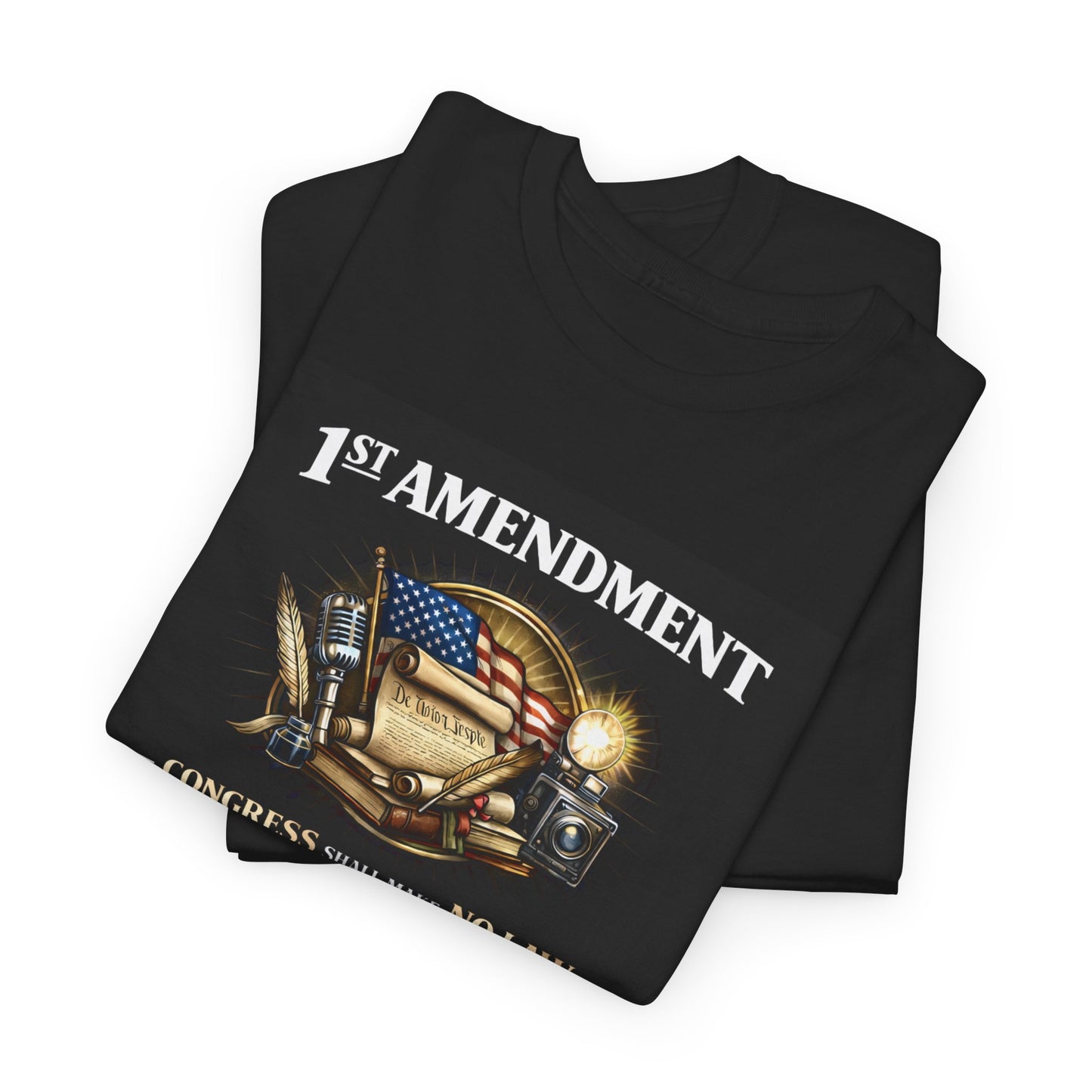 1st Amendment T-Shirt — “Congress Shall Make No Law…” (Vintage Constitutional Tee)