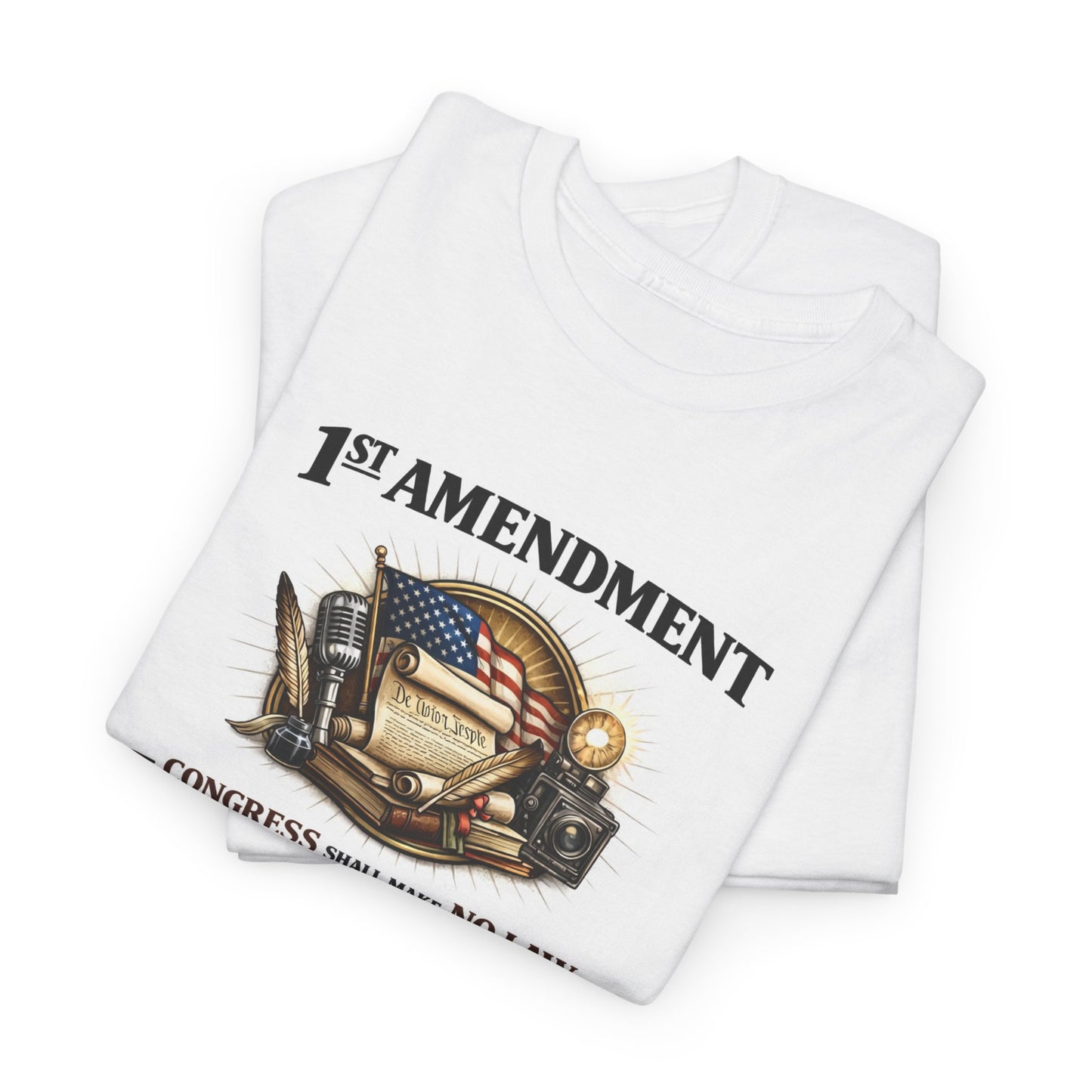 1st Amendment T-Shirt — “Congress Shall Make No Law…” (Vintage Constitutional Tee)