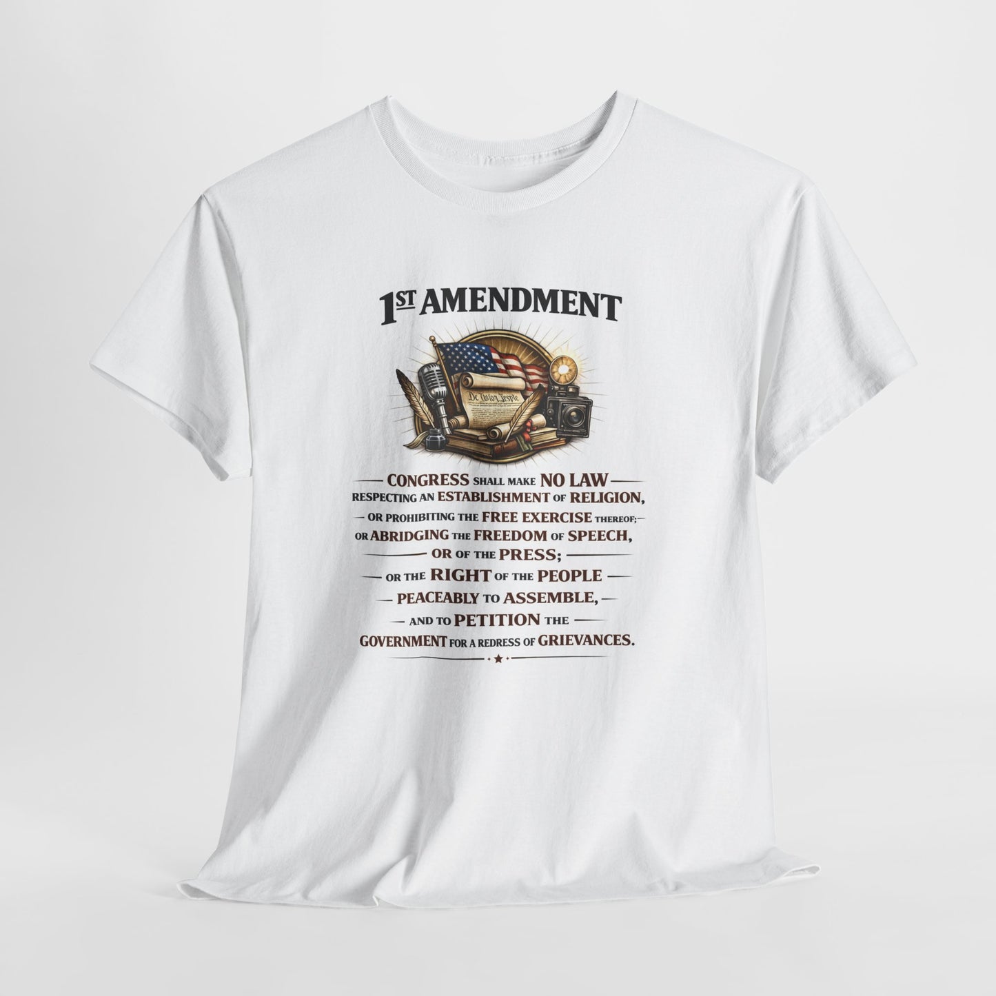 1st Amendment T-Shirt — “Congress Shall Make No Law…” (Vintage Constitutional Tee)