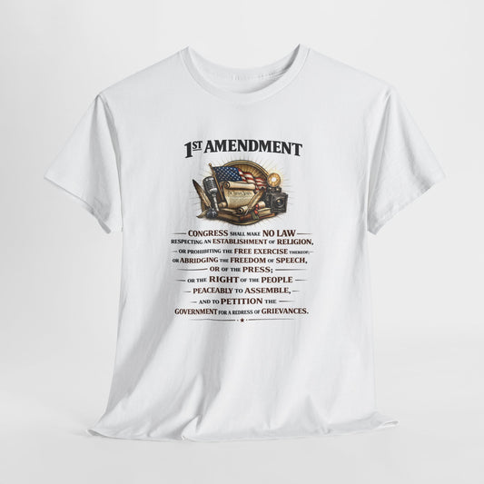 1st Amendment T-Shirt — “Congress Shall Make No Law…” (Vintage Constitutional Tee)